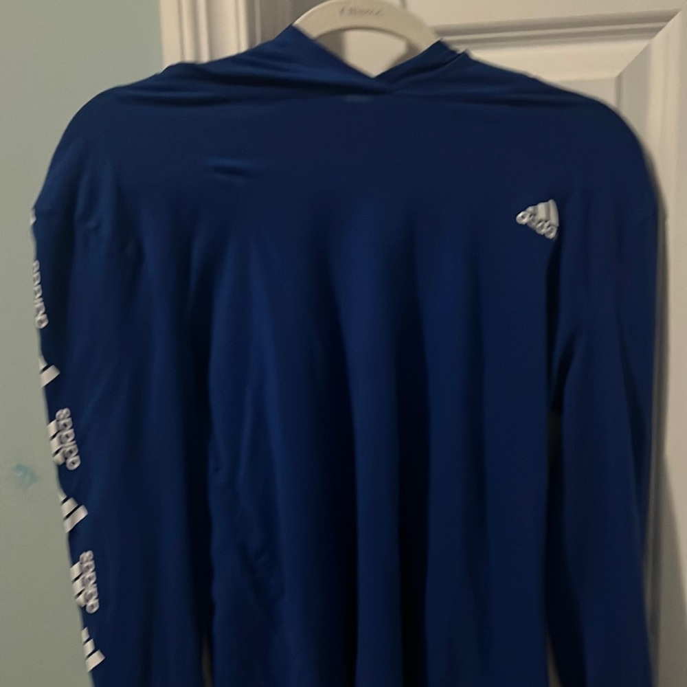 ADIDAS- Blue Hooded Long sleeve